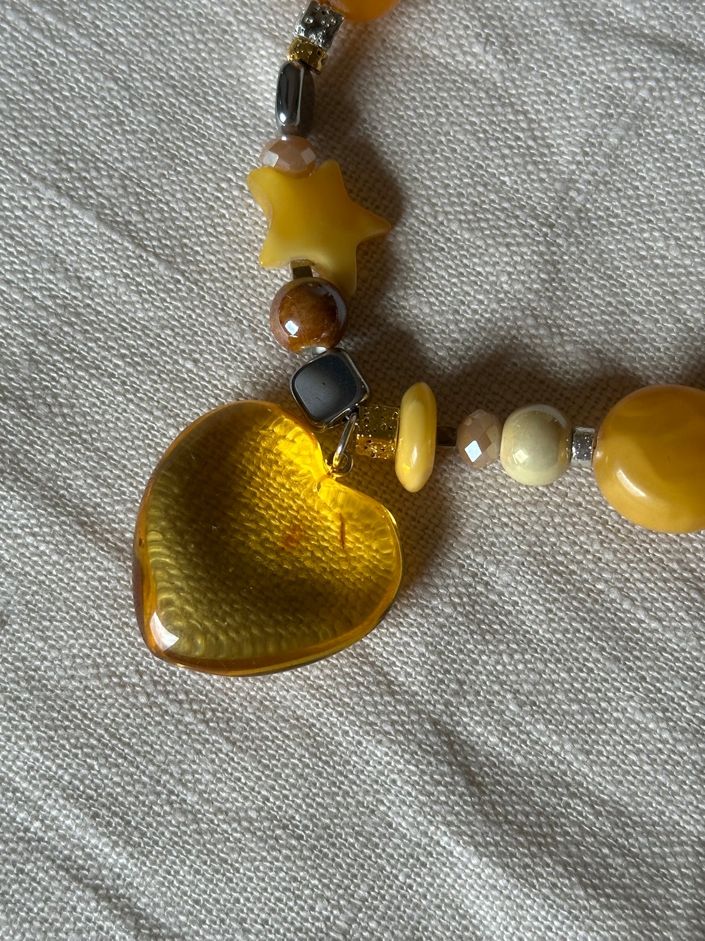 Honey heart necklace