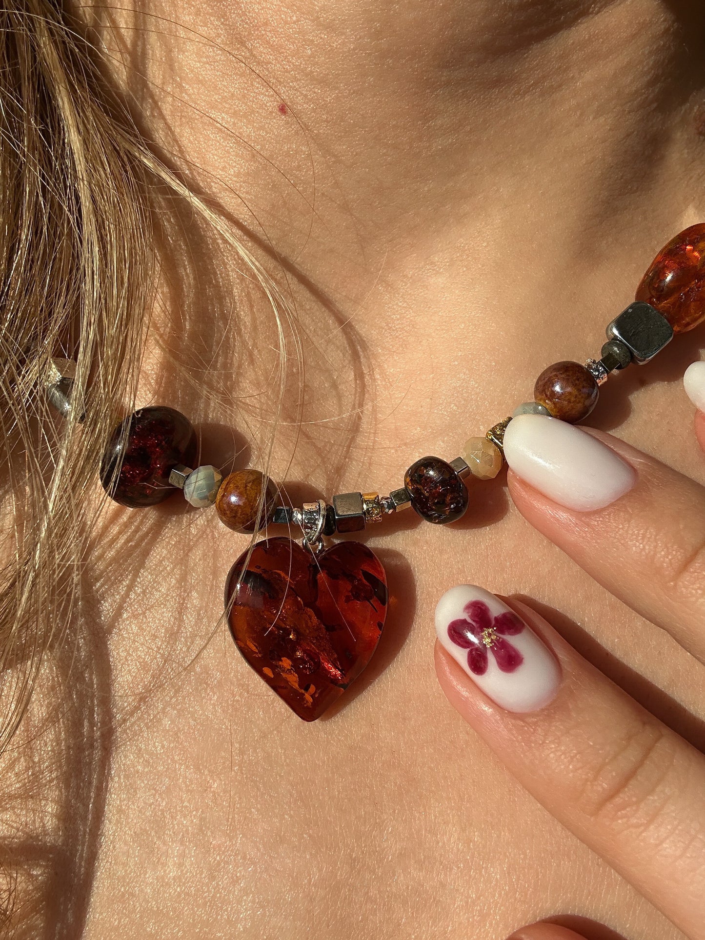 Cherry heart necklace