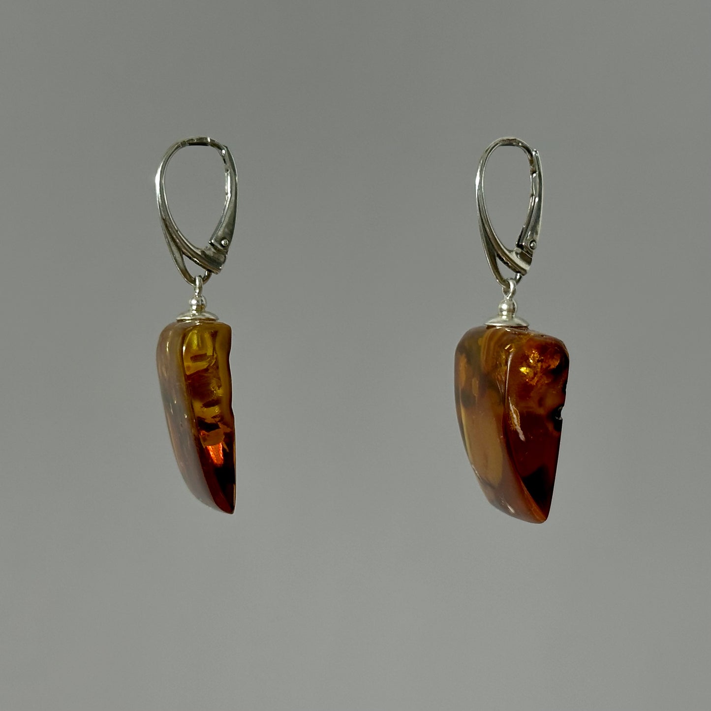 Golden abyss amber earrings