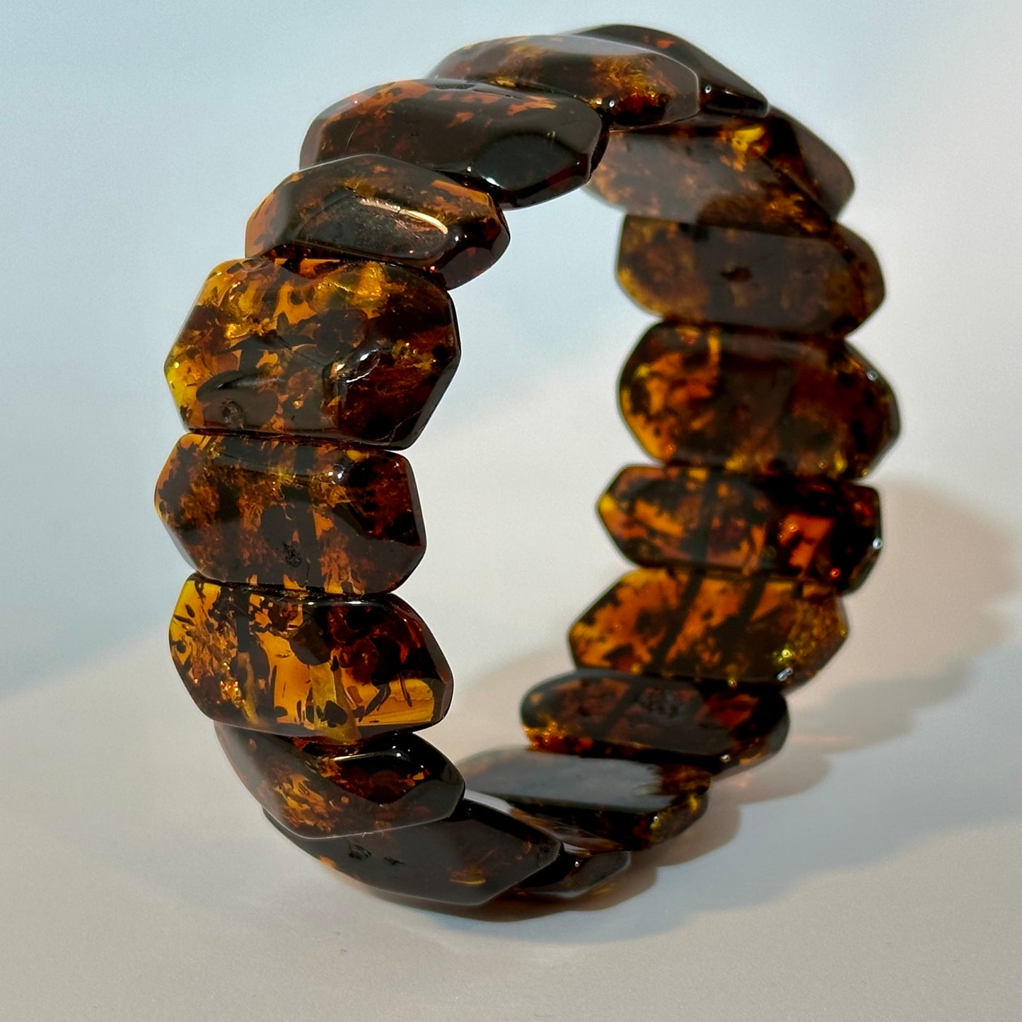 Bold cognac amber bracelet