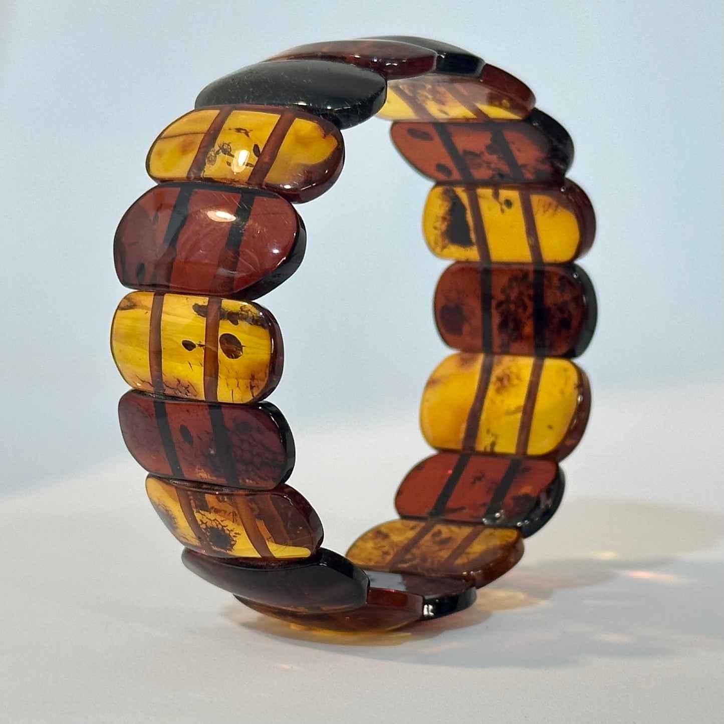 Sleek cognac amber bracelet