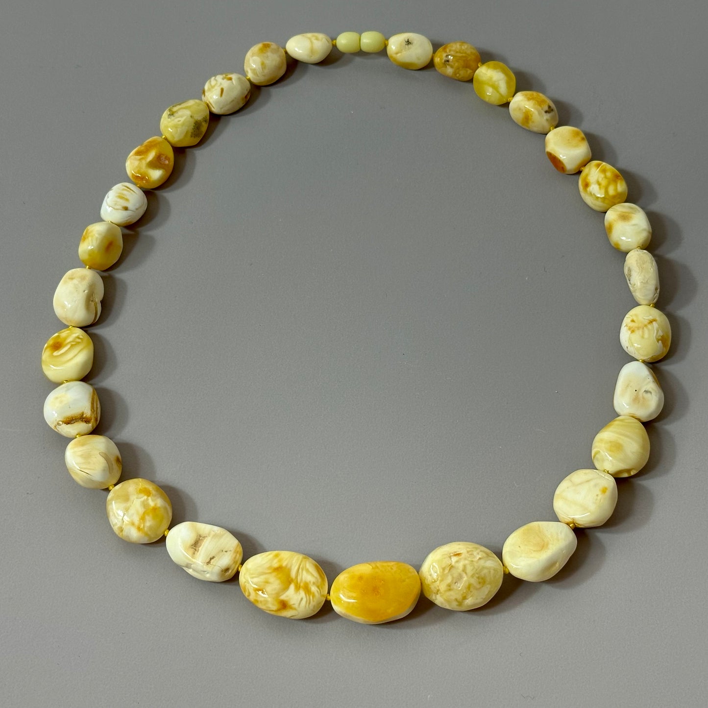 Soft ocean white amber necklace