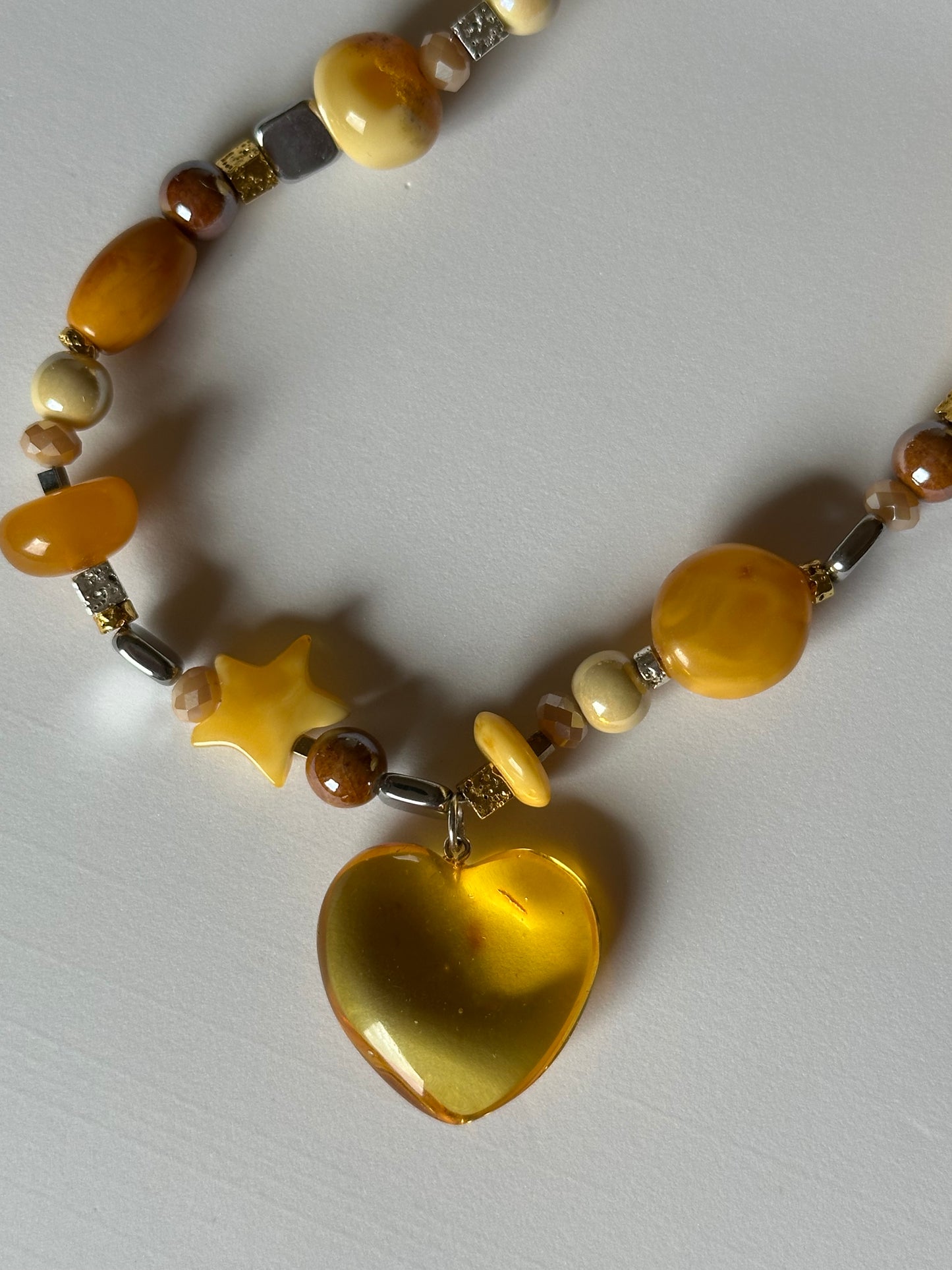 Honey heart necklace