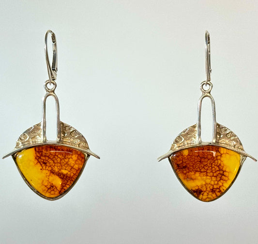 Divine gaze amber earrings