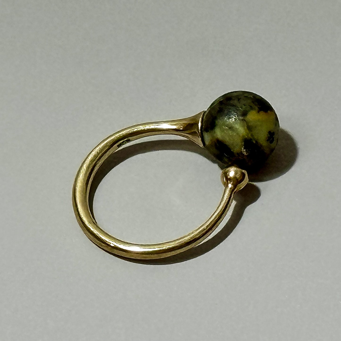 Modern adjustable amber ring