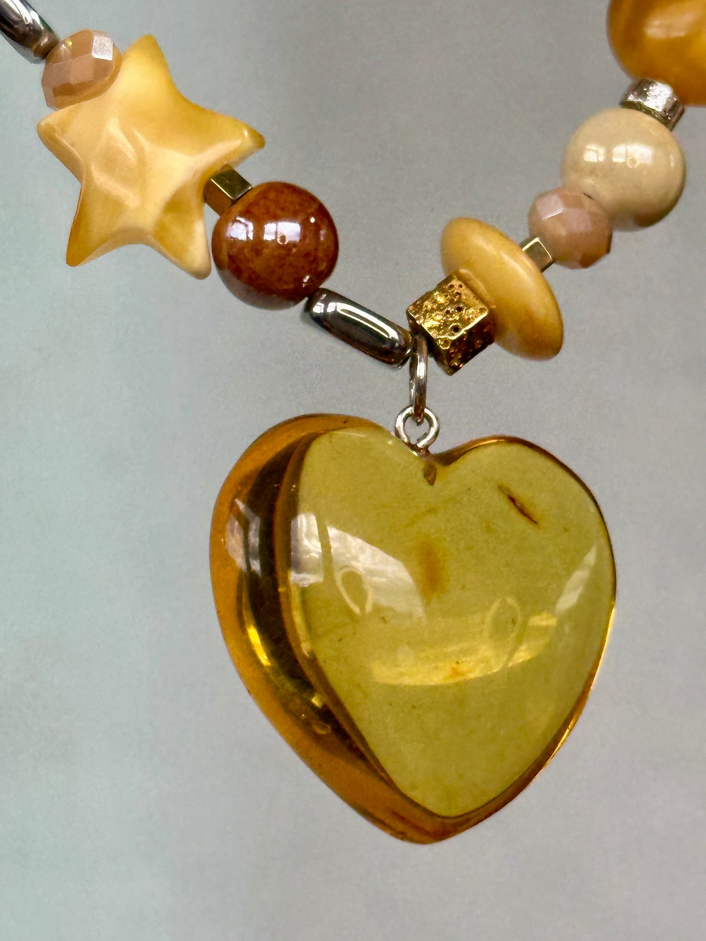 Honey heart necklace