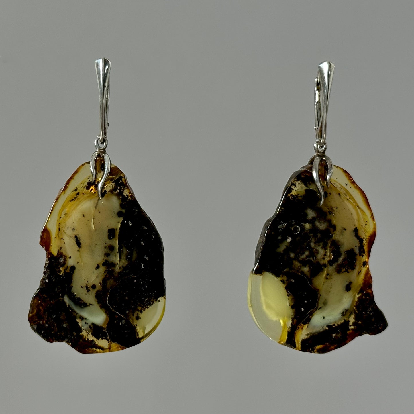 Daring fusion amber earrings