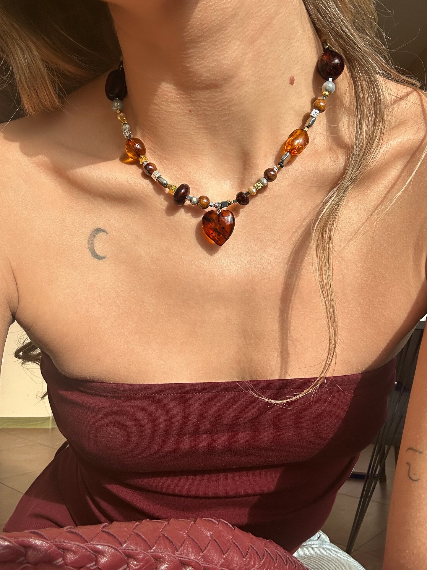 Cherry heart necklace