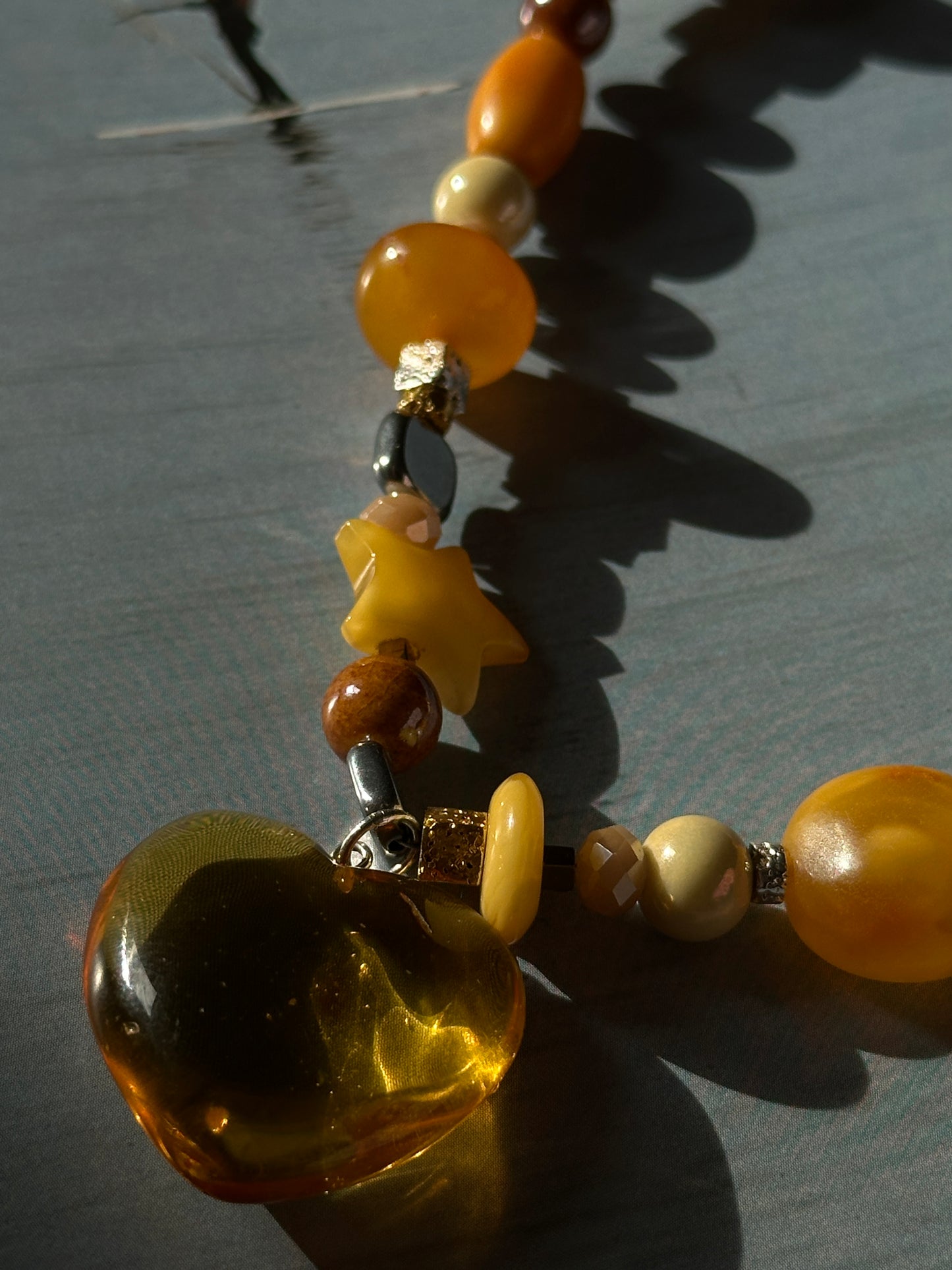 Honey heart necklace