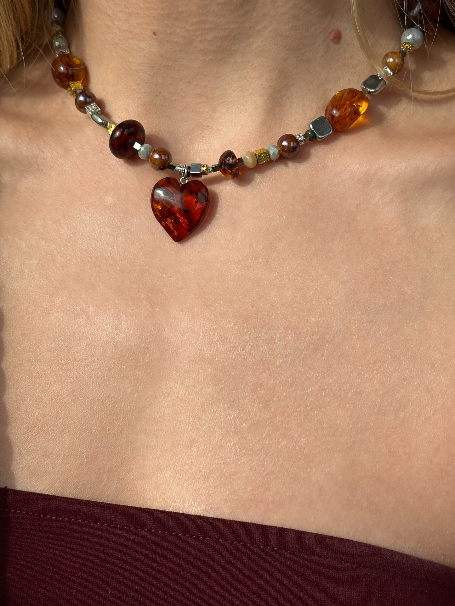 Cherry heart necklace