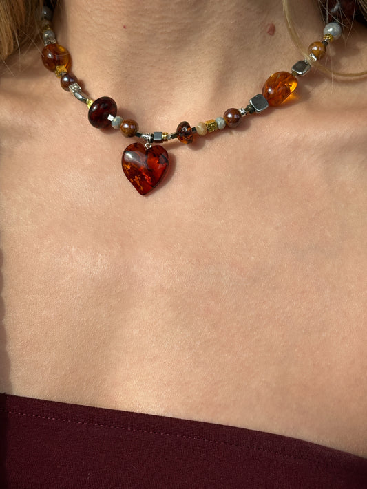 Cherry heart necklace