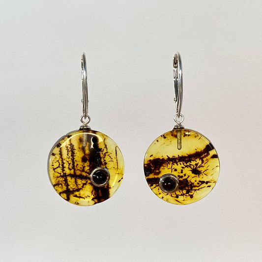 Enchanted forest amber earrings