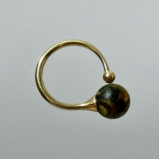 Modern adjustable amber ring