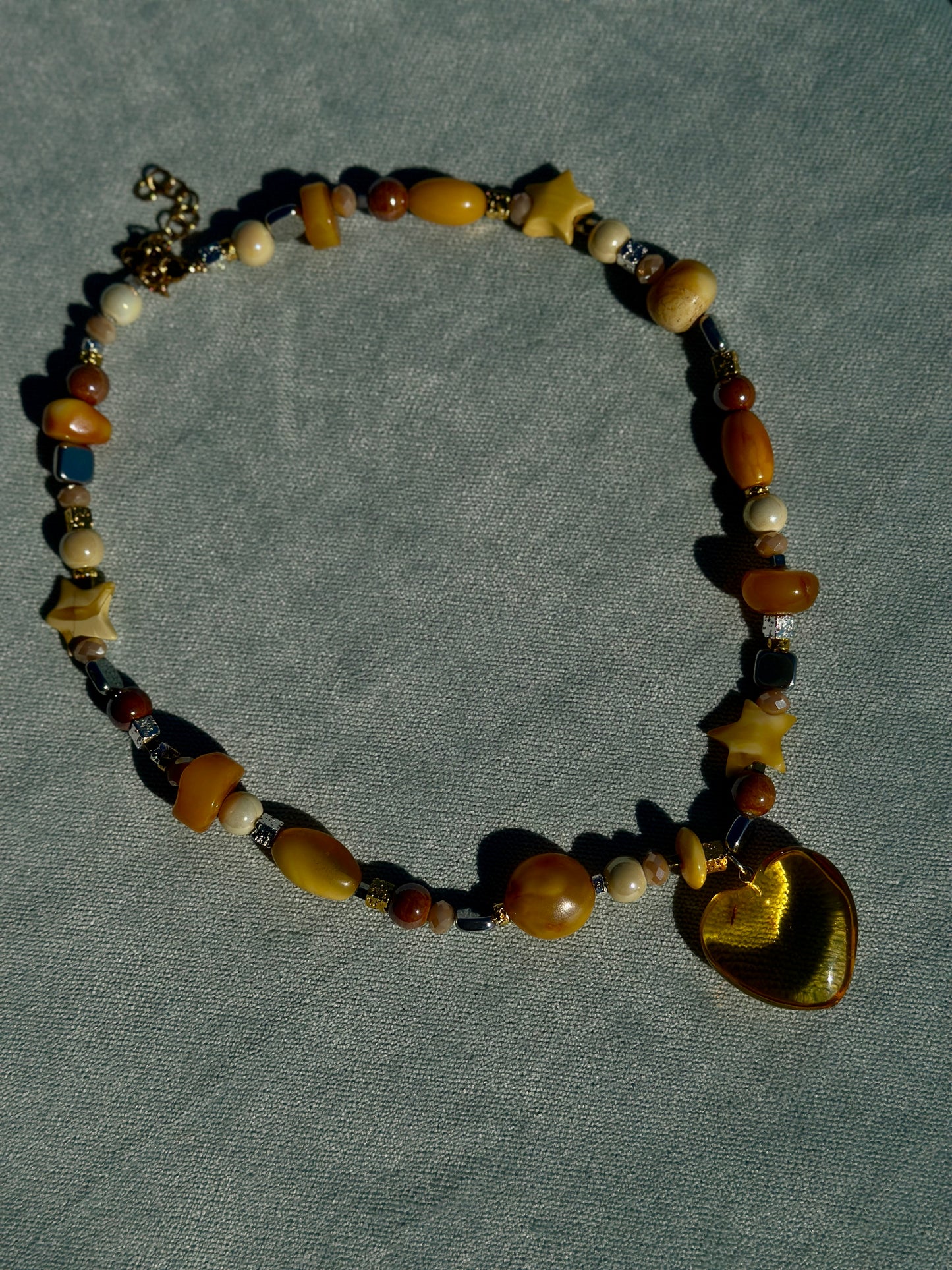 Honey heart necklace