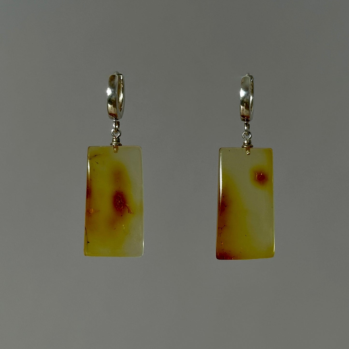 Pastel glow amber earrings