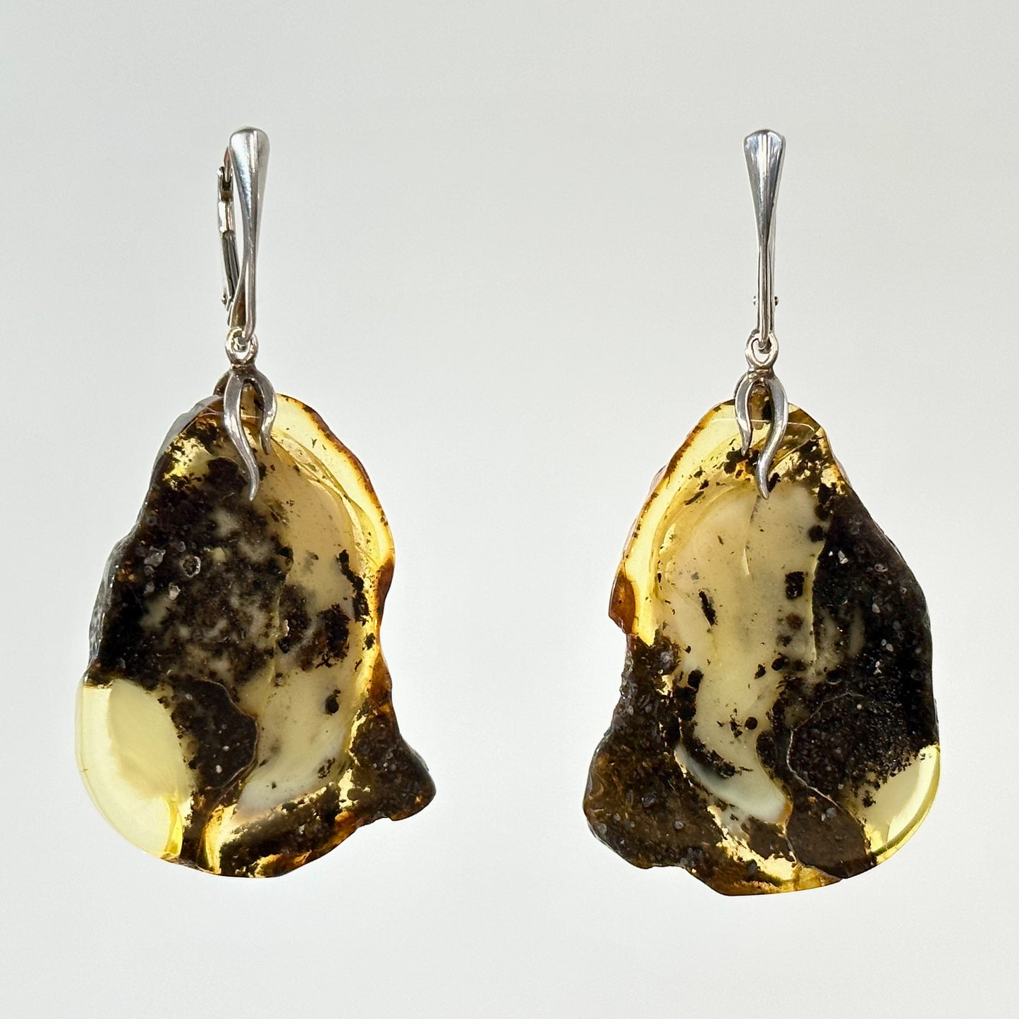 Daring fusion amber earrings