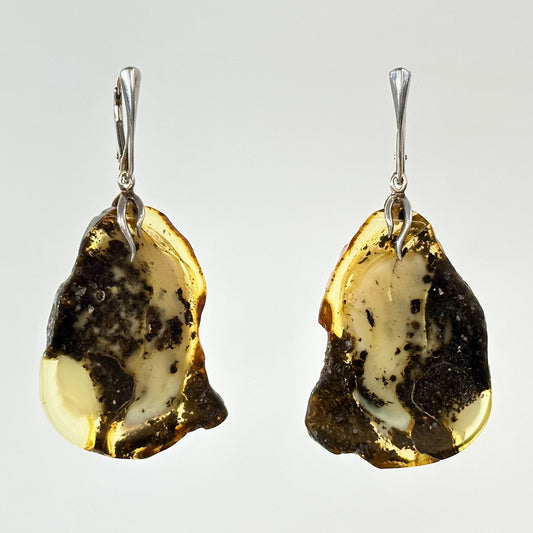 Daring fusion amber earrings