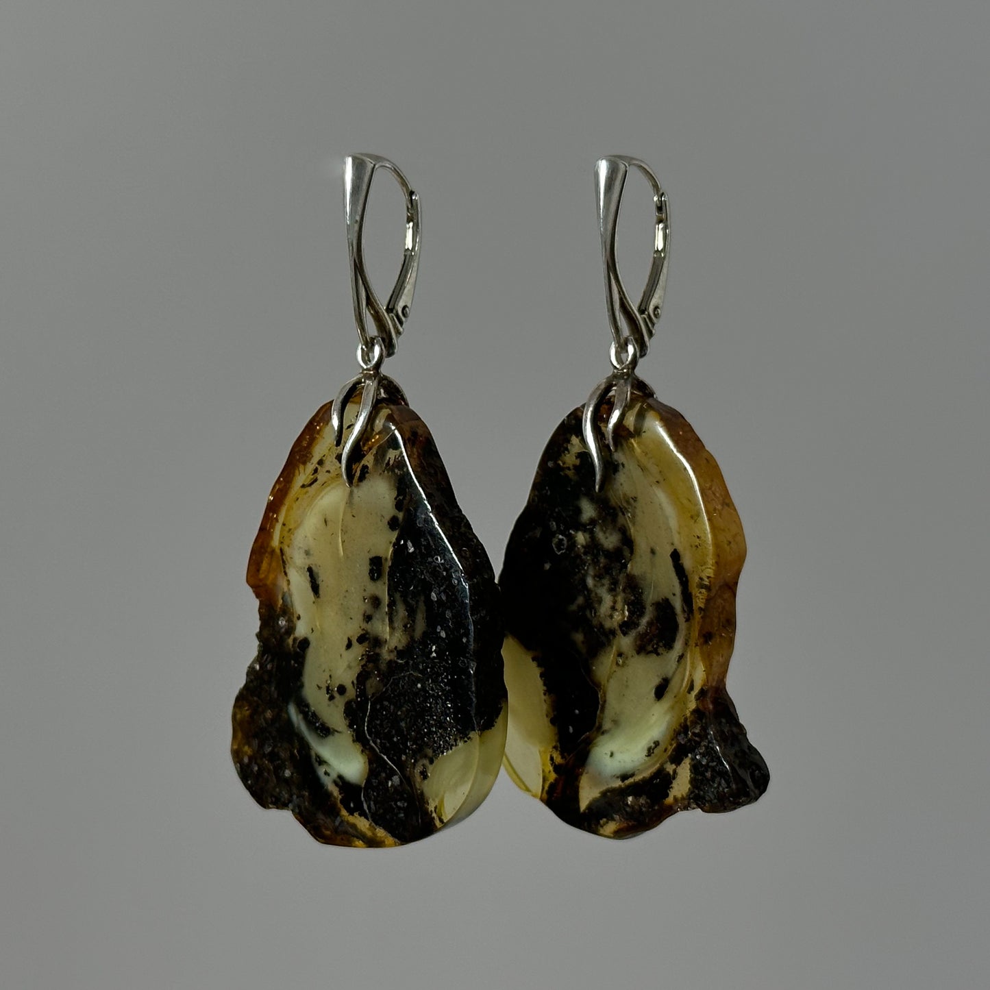 Daring fusion amber earrings
