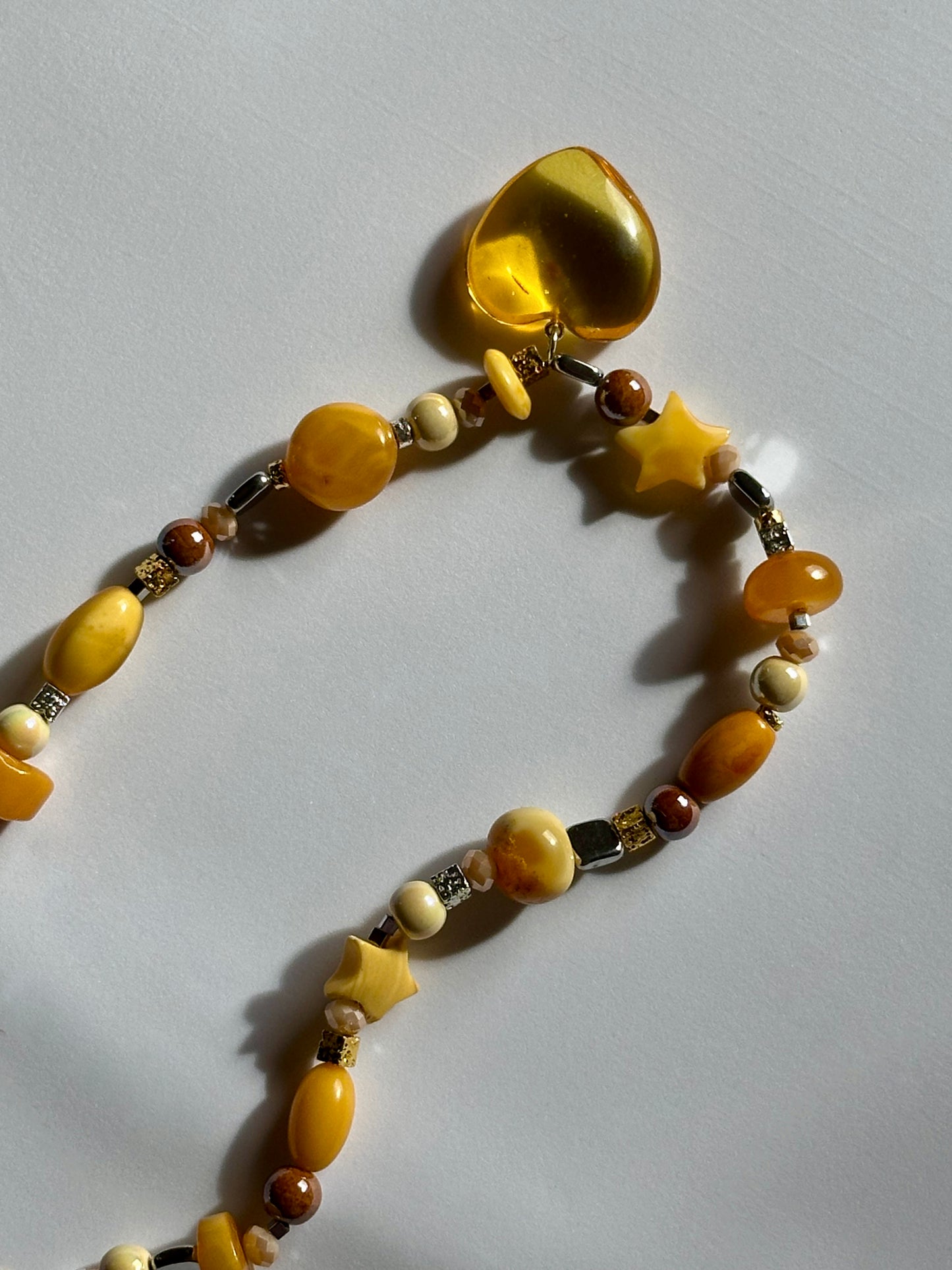 Honey heart necklace