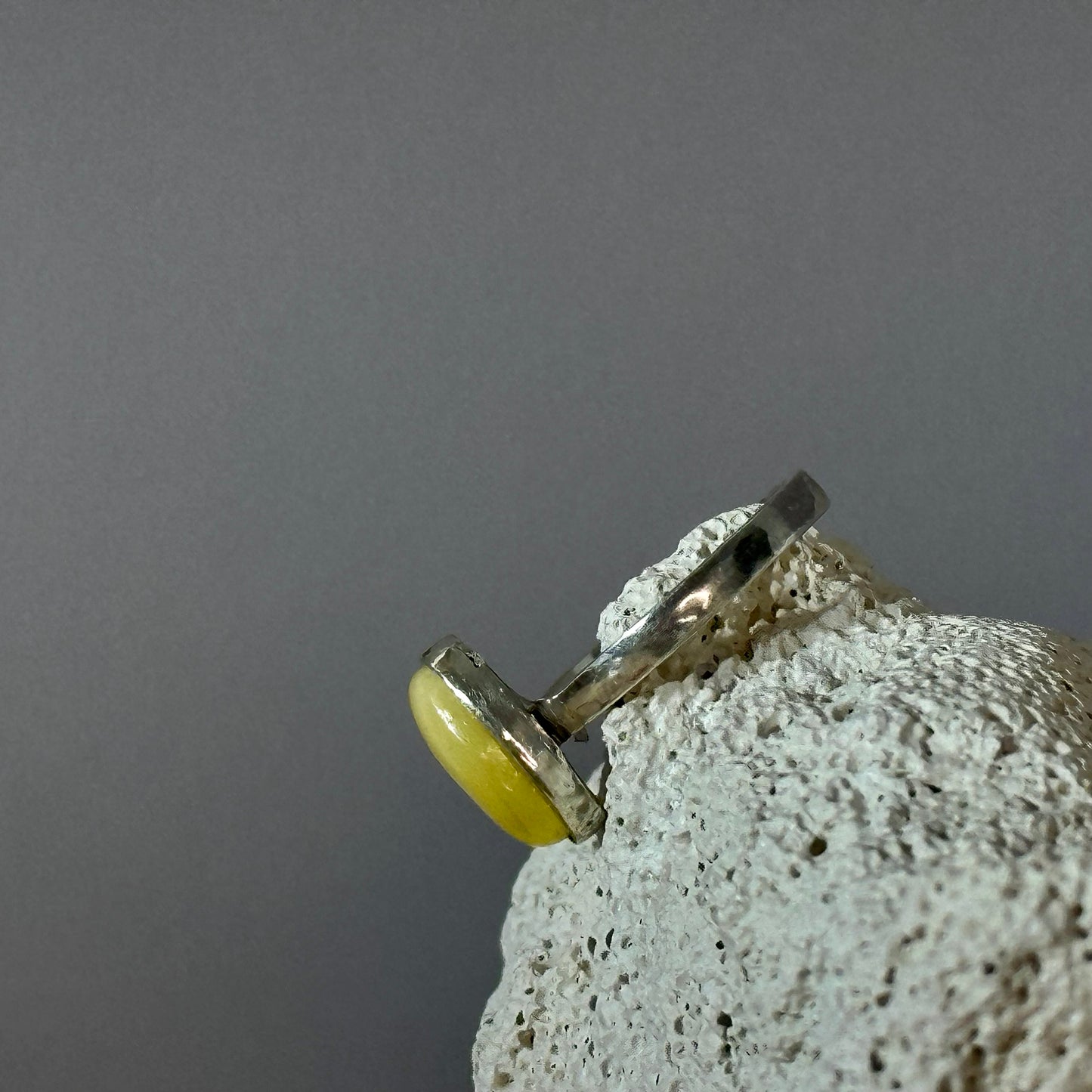 Ethereal white amber ring