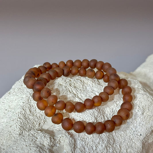 Raw minimal amber bracelet