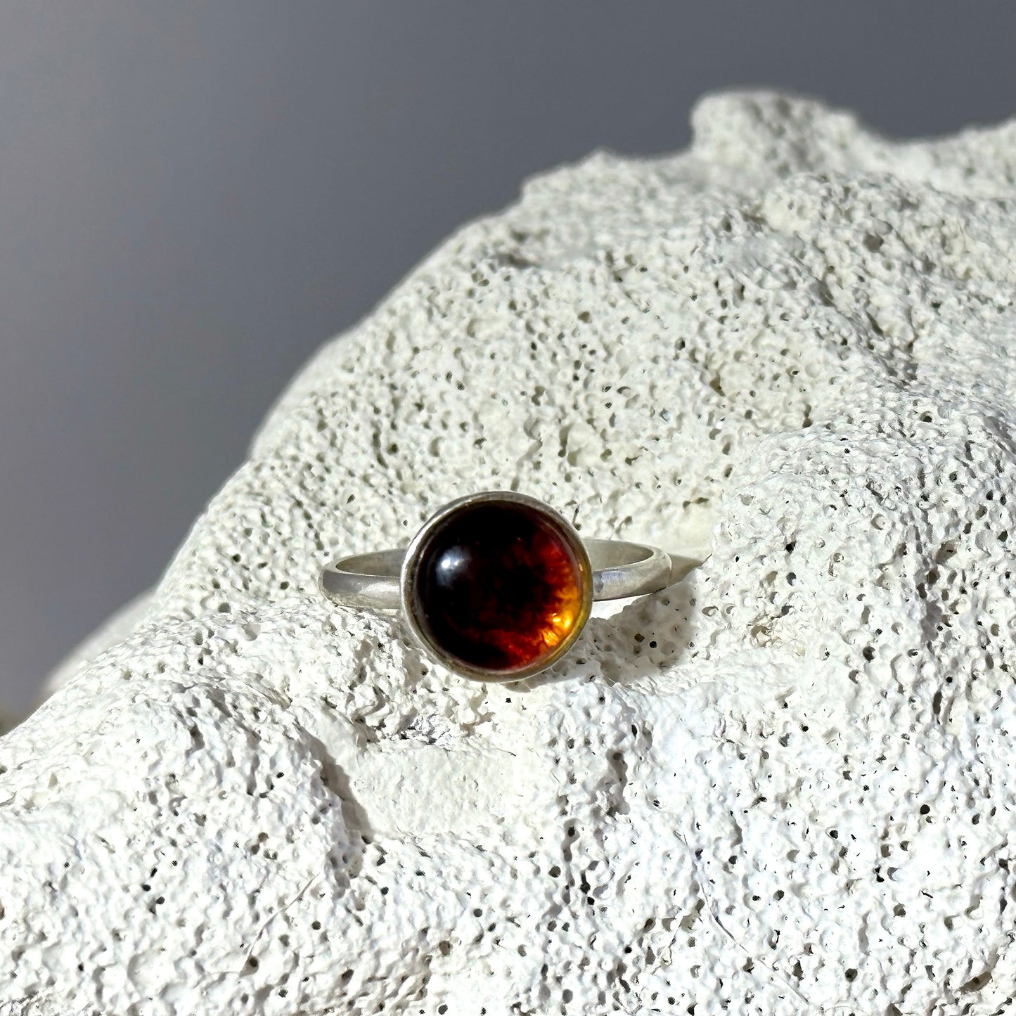 Amber dot ring