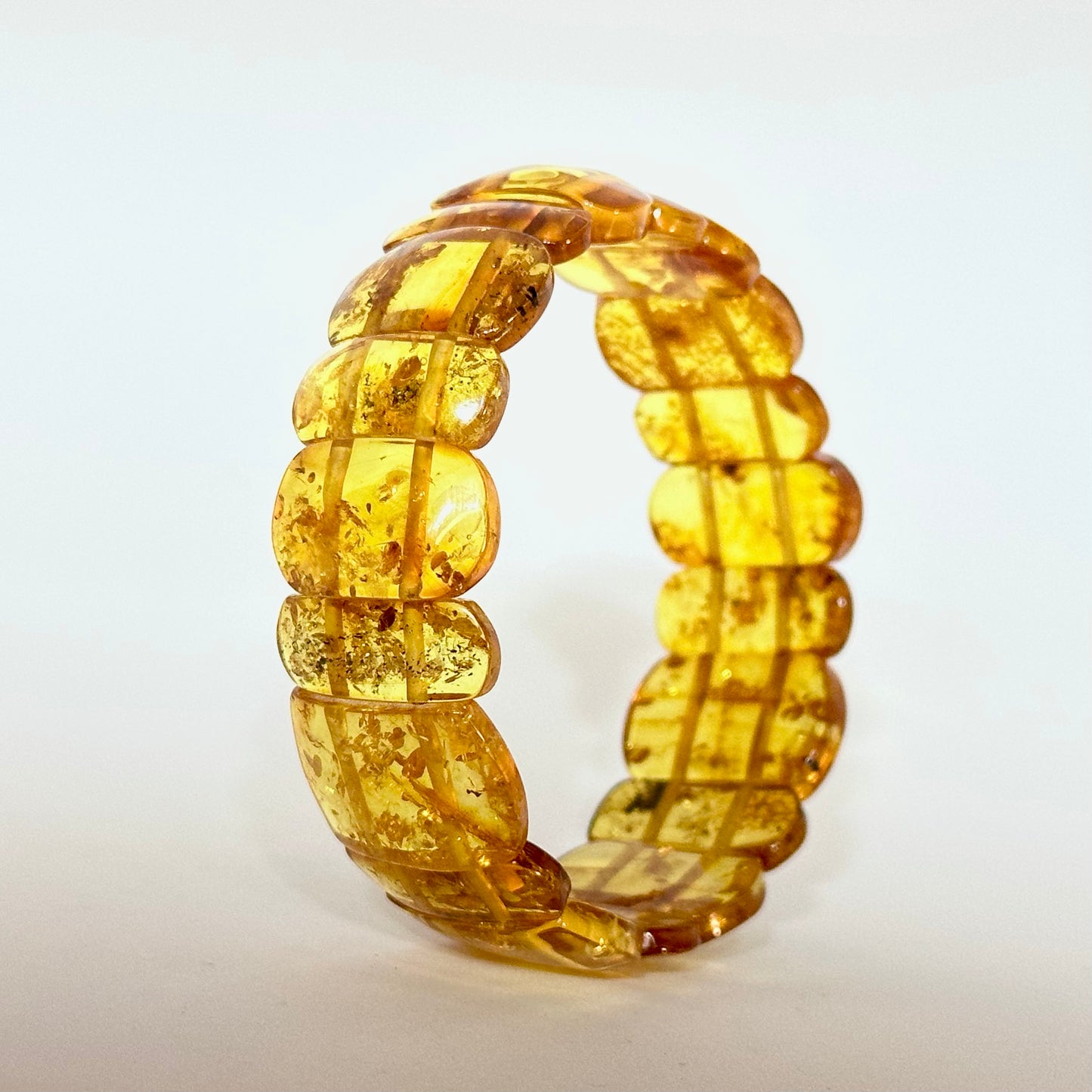 Shimmering cognac amber bracelet