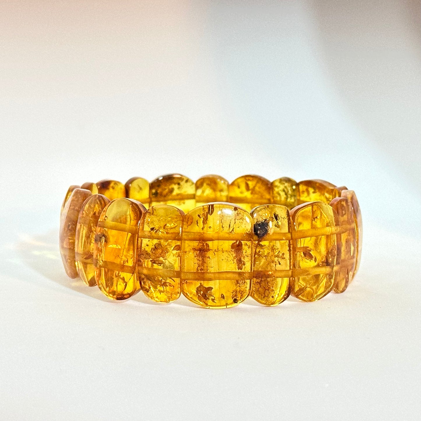 Shimmering cognac amber bracelet