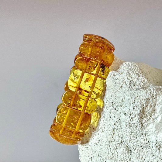 Shimmering cognac amber bracelet