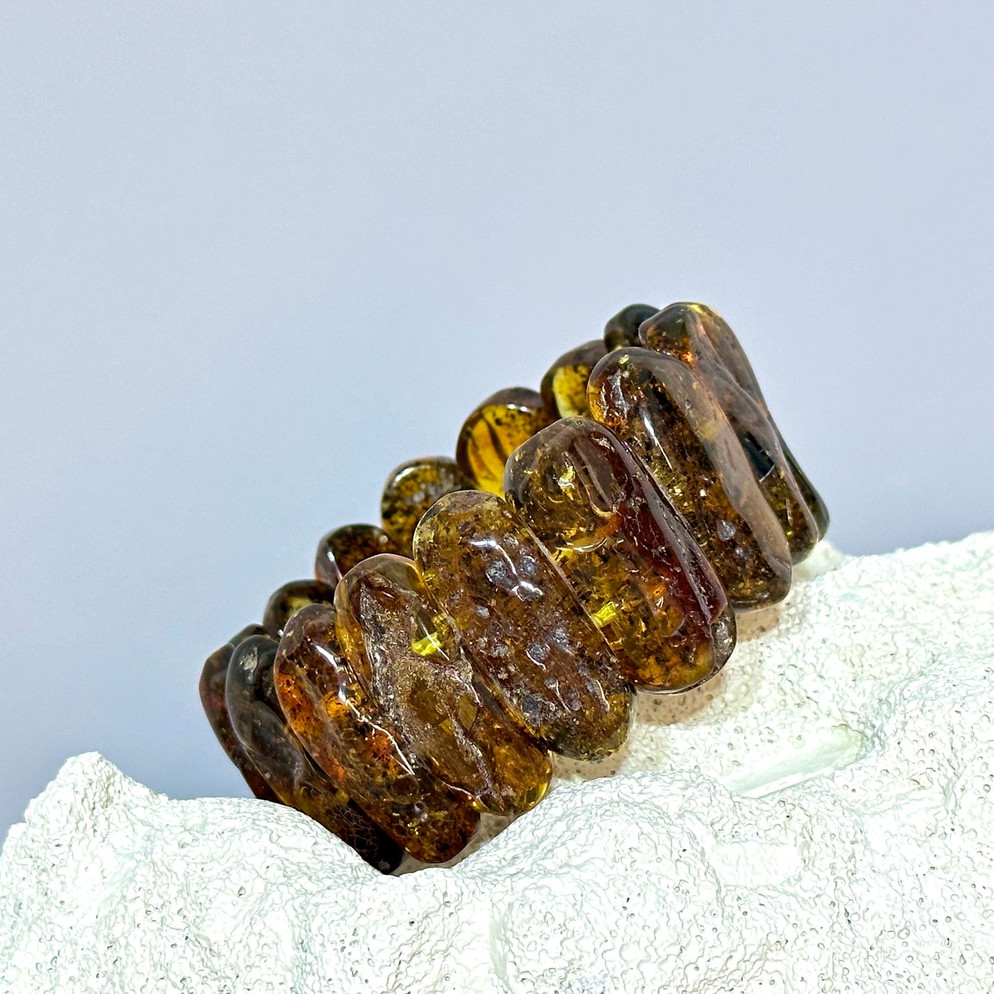 Green amber bracelet