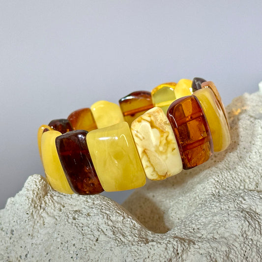 Definitive multicolor amber bracelet