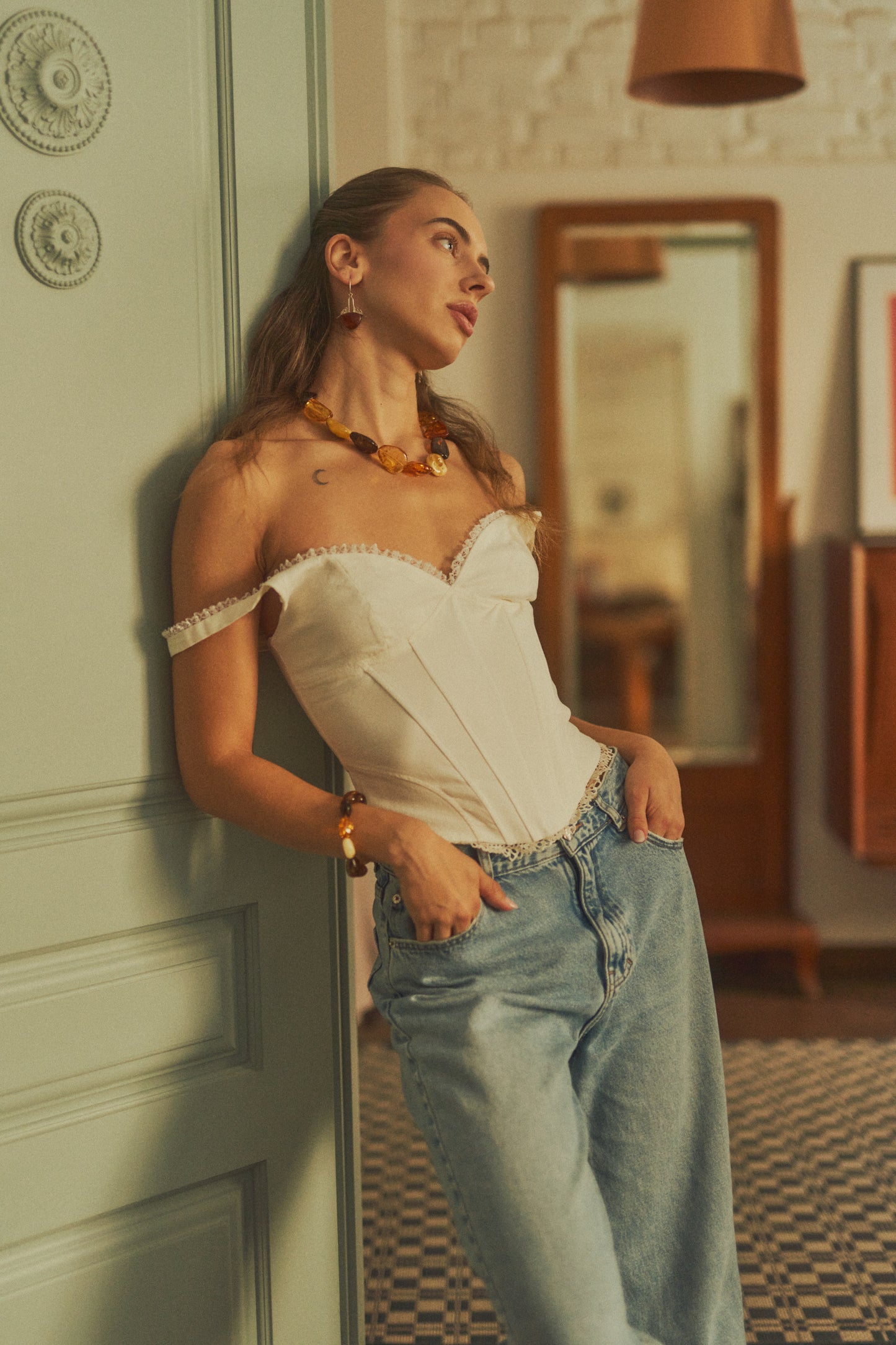 Amber statement necklace