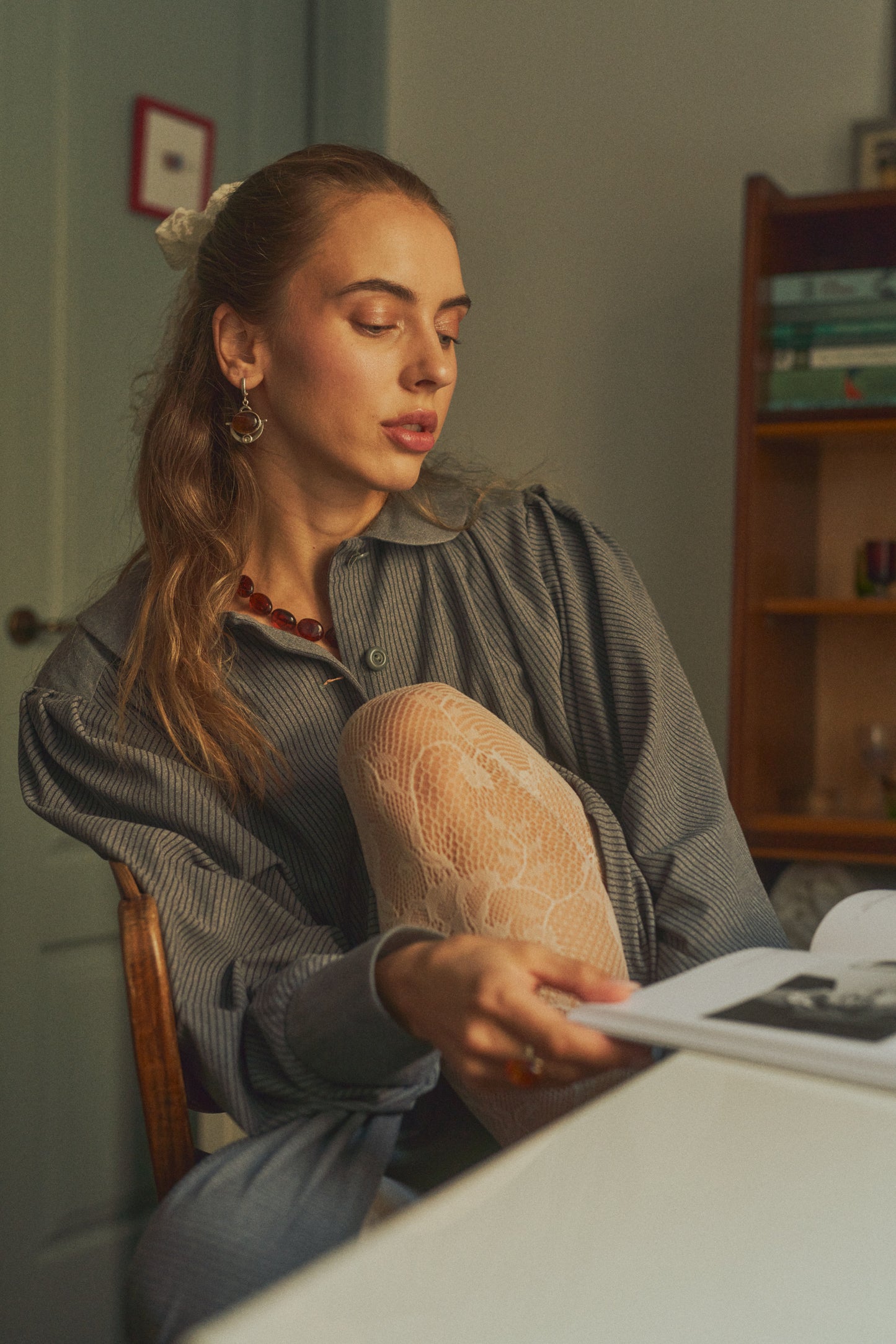 Subtle cognac amber necklace