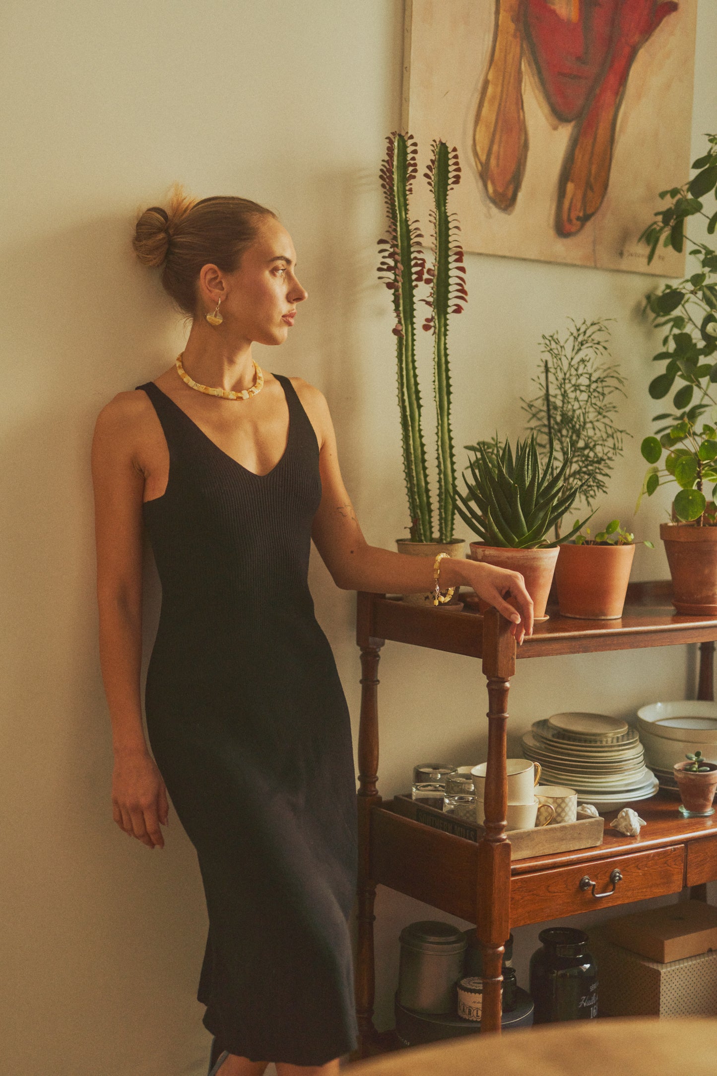 Regal white amber necklace