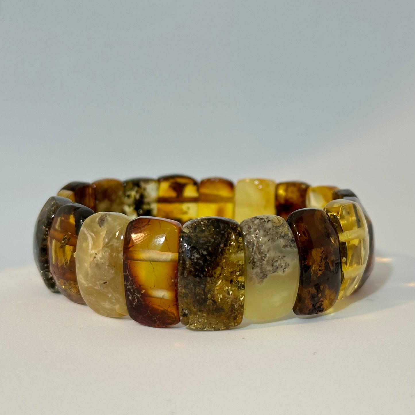 Multicolor amber bracelet