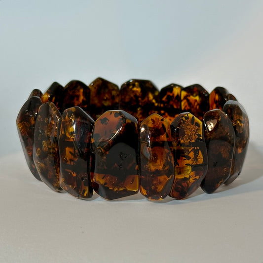 Bold cognac amber bracelet