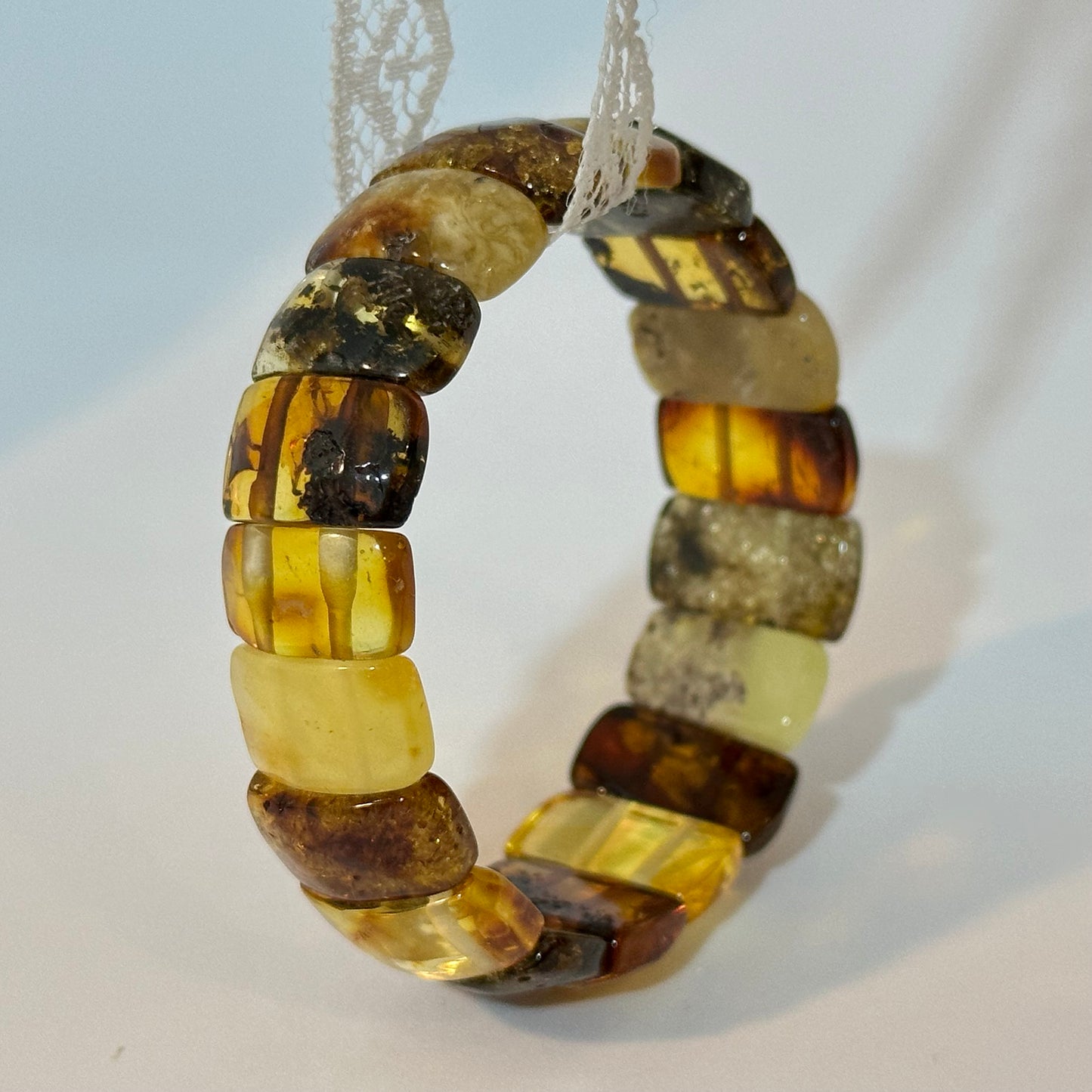 Multicolor amber bracelet