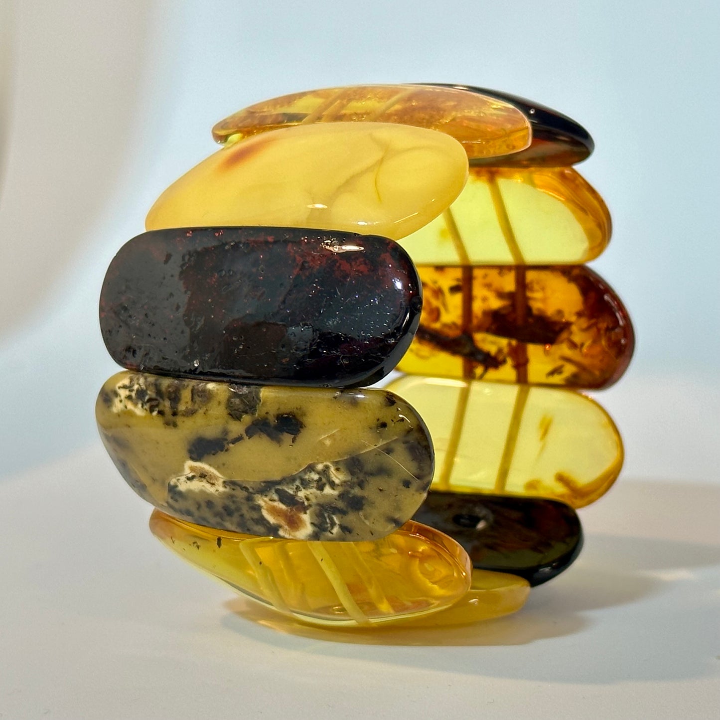 Elegant multicolor amber bracelet