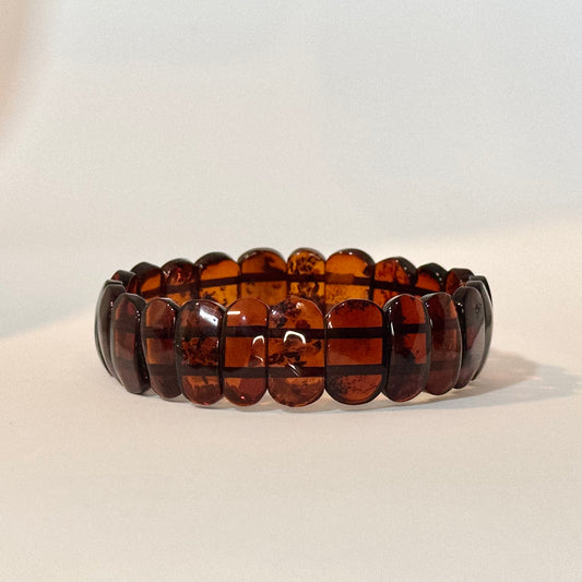 Slim cognag amber bracelet