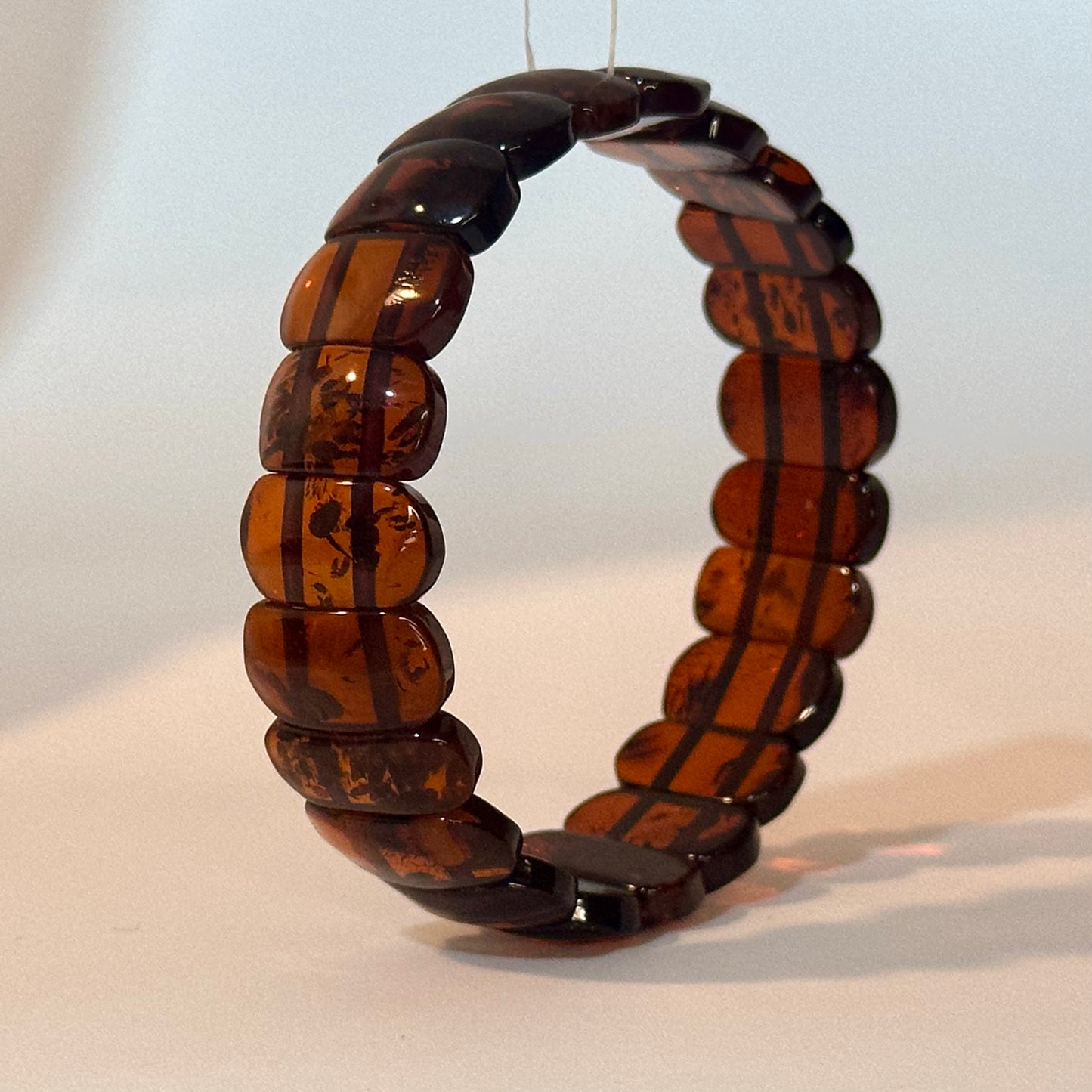 Slim cognag amber bracelet