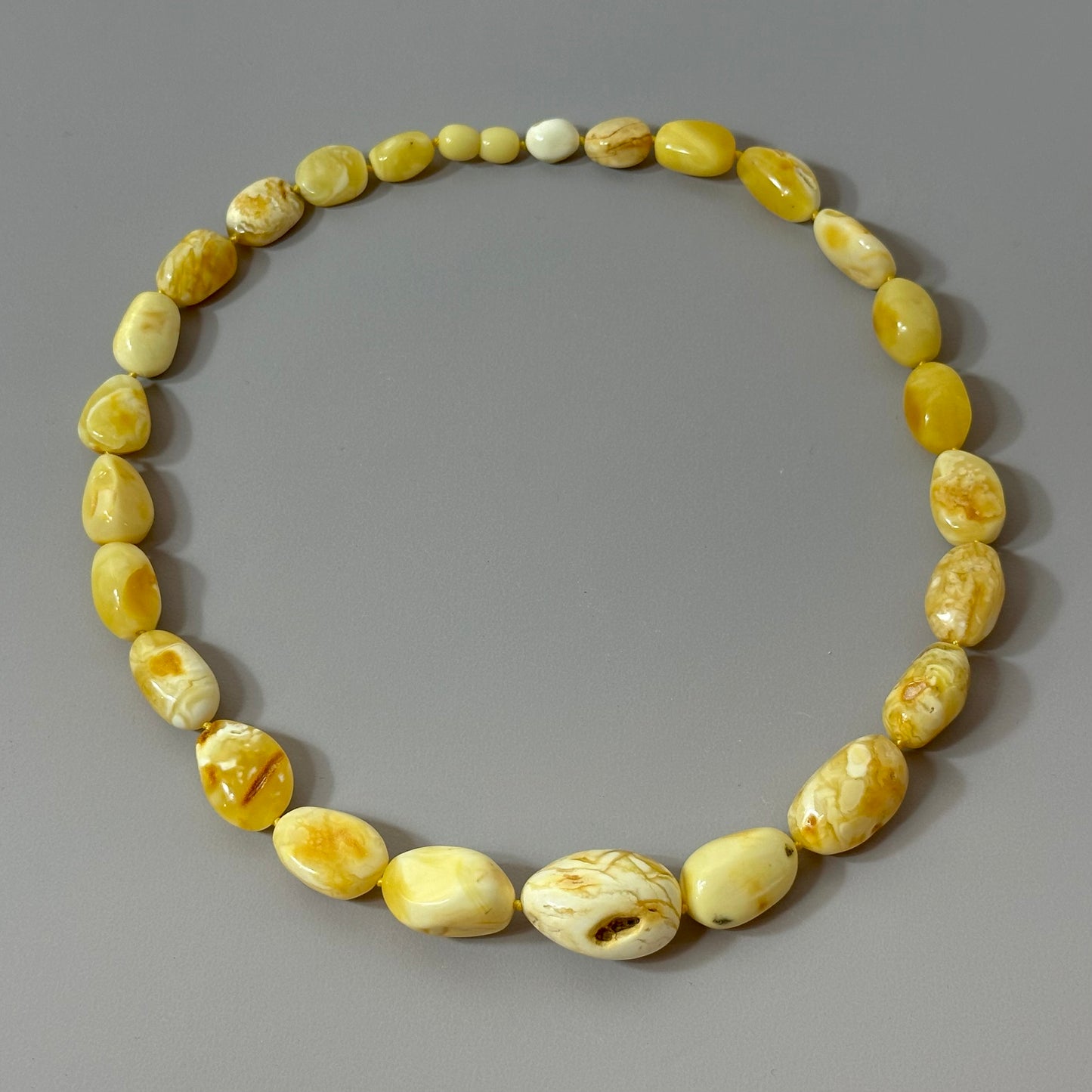 Charming natural white amber necklace