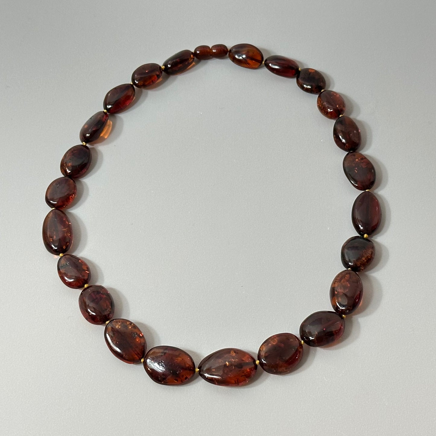 Subtle cognac amber necklace